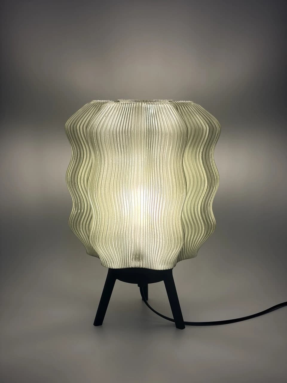 Real Nami Wavy lamp switched on in a warm interior